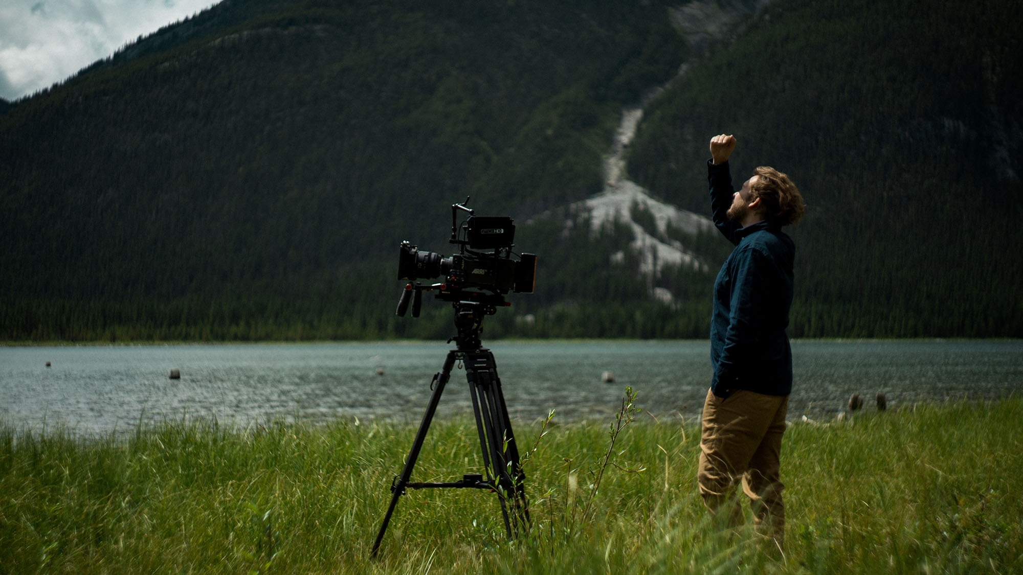 Colin Waugh filming with an Arri Alexa in Canmore Alberta