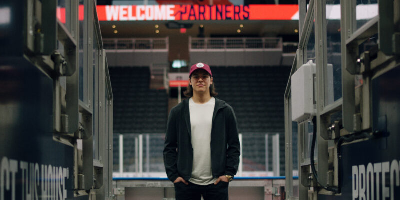 Filming with Edmonton Oiler Ethan Bear