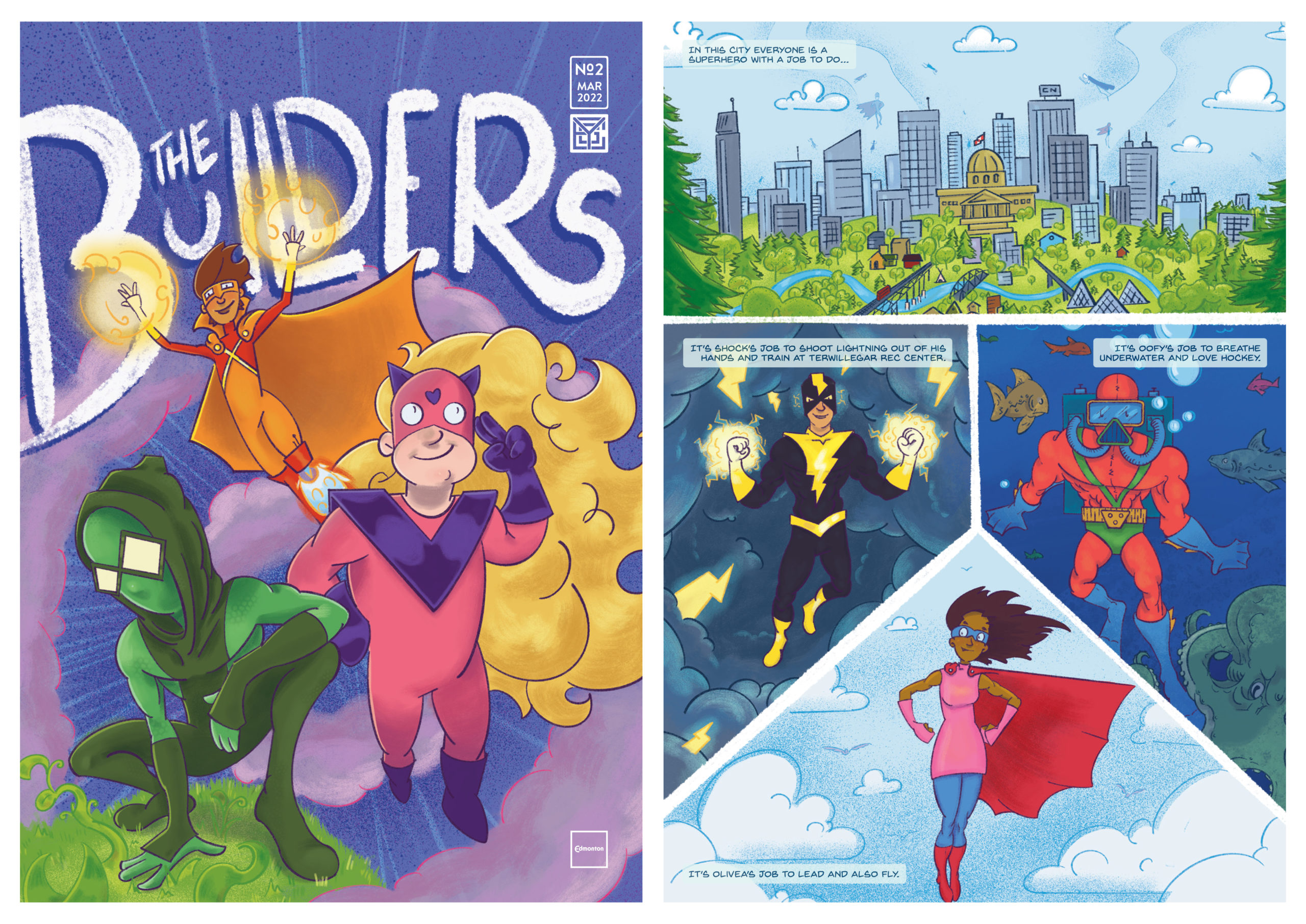 Comic Book Illustrations of Edmonton